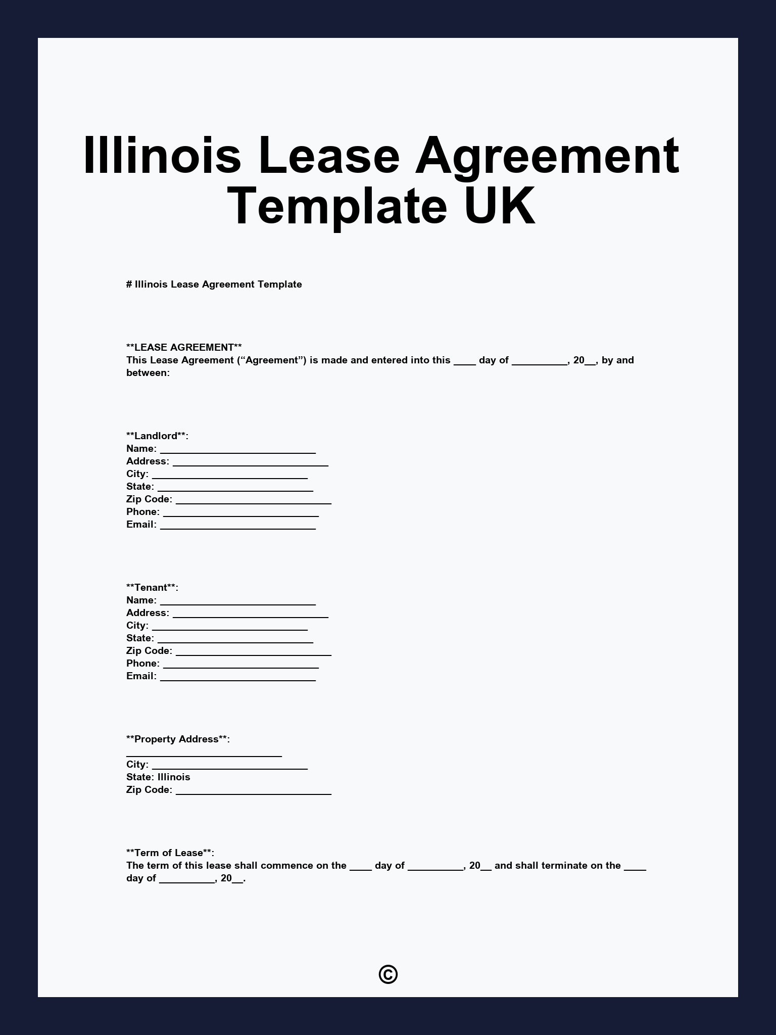 Illinois Lease Agreement Template UK