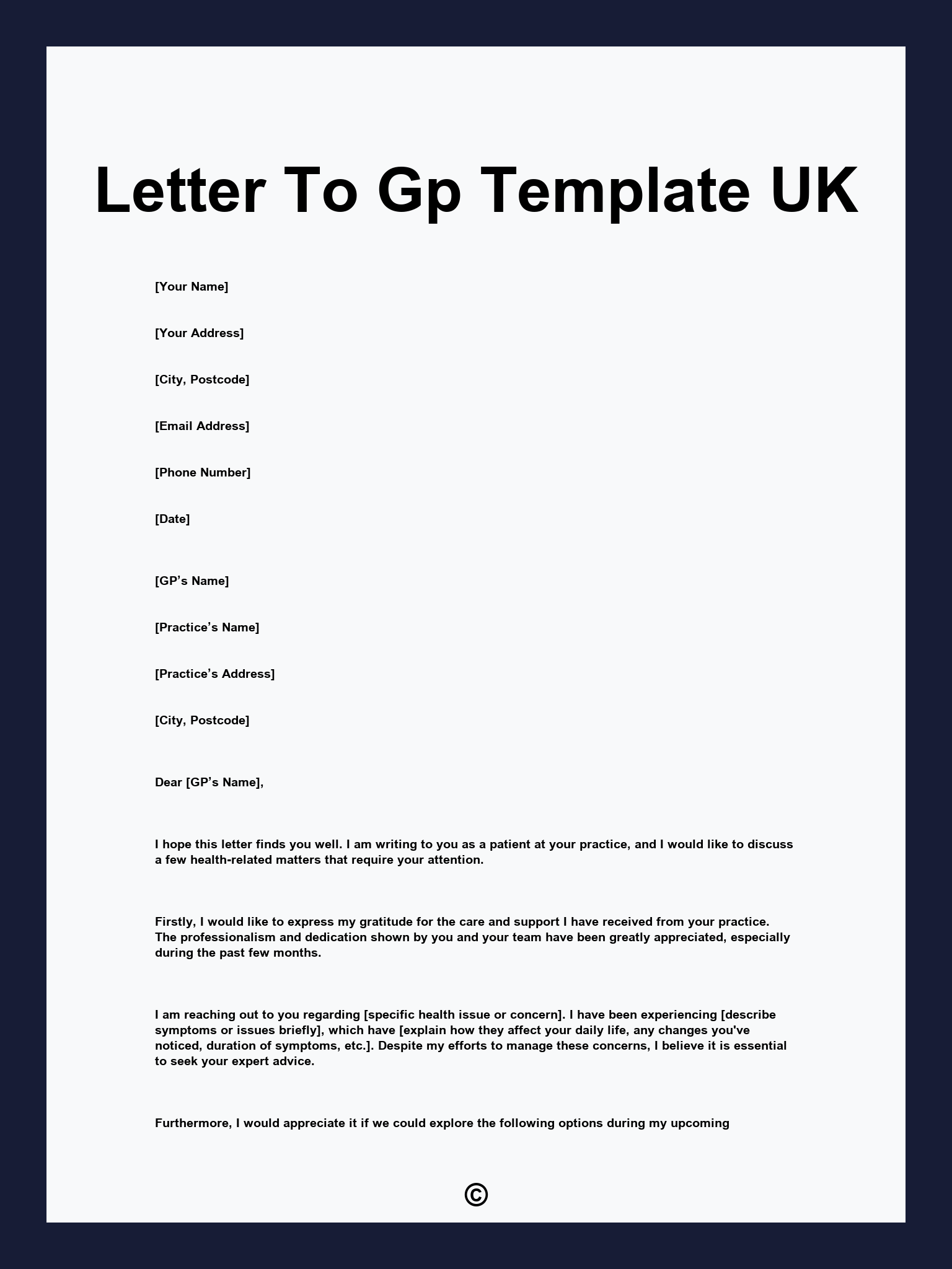 Letter To Gp Template UK